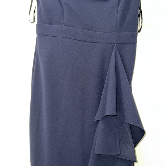 Lulus Mila Ruffled Off-the-Shoulder Maxi Dress Gown in Navy - XS - Picture 8 of 10